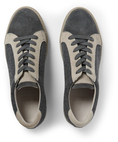 BRUNELLO CUCINELLI(ブルネロクチネリ)の「Brunello Cucinelli Suede-Trimmed Felt Sneakers(スニーカー・メンズ・Gray・EU 40 (US 7)/EU 42 (US 9)/EU 42.5 (US 9.5)/EU 43 (US 10)/EU 43.5 (US 10.5)/EU 44 (US 11)/EU 44.5 (US 11.5)/EU 45 (US 12))」の2枚目の写真