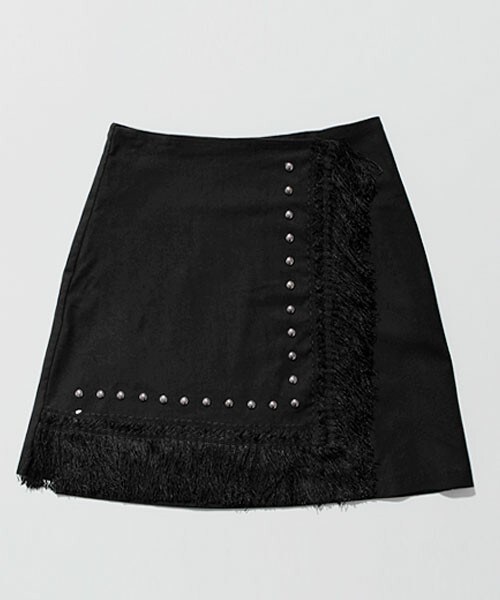 imvely（-）の「フリンジラップスカート♪（Tシャツ/カットソー・レディース・khaki/black/white・one size）」の3枚目の写真