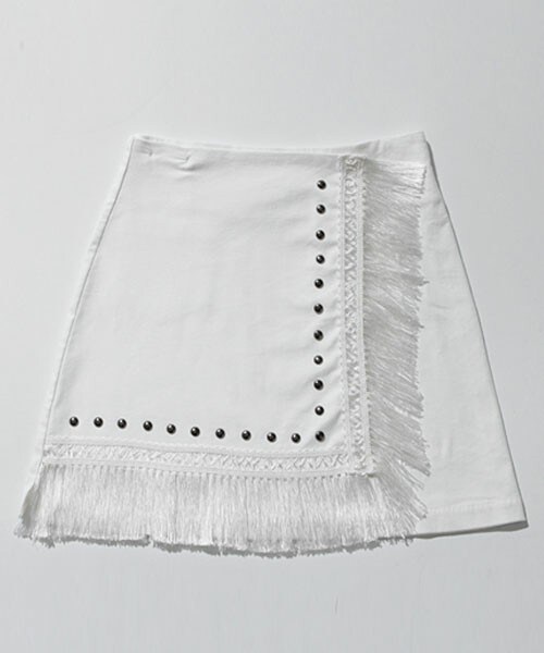 imvely（-）の「フリンジラップスカート♪（Tシャツ/カットソー・レディース・khaki/black/white・one size）」の2枚目の写真