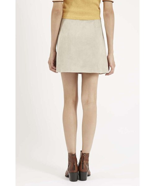 TOPSHOP（トップショップ）の「Tab button suede skirt（スカート・レディース・Gray・2/4/6/8/10/12）」の4枚目の写真
