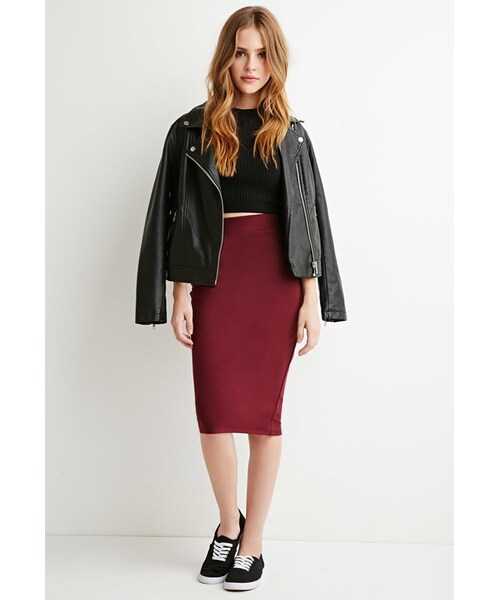 FOREVER 21(フォーエバー トゥエンティーワン)の「FOREVER 21 Classic Knit Pencil Skirt(スカート・レディース・Black/Red・Small/Medium/Large)」の8枚目の写真