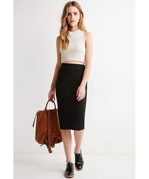 FOREVER 21(フォーエバー トゥエンティーワン)の「FOREVER 21 Classic Knit Pencil Skirt(スカート・レディース・Black/Red・Small/Medium/Large)」の1枚目の写真