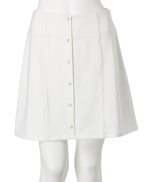 merry jenny（メリージェニー）の「ピコレース台形スカート（スカート・レディース・オフホワイト/ブラック・S/M）」の3枚目の写真