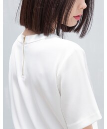 mooncat | 圓領後拉鍊上衣色(トップス)