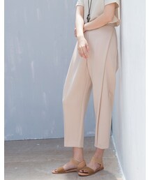 mooncat | 斜壓摺空氣感九分褲色(パンツ)