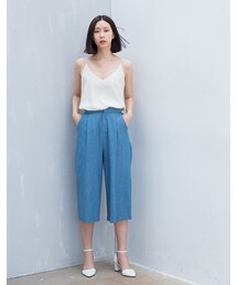 mooncat | 前拉鍊牛仔寬口褲色(パンツ)