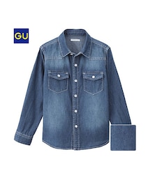 GU | （GU）デニムウエスタンシャツ（長袖）(トップス)