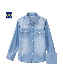 GU | （GU）デニムウエスタンシャツ（長袖）(トップス)