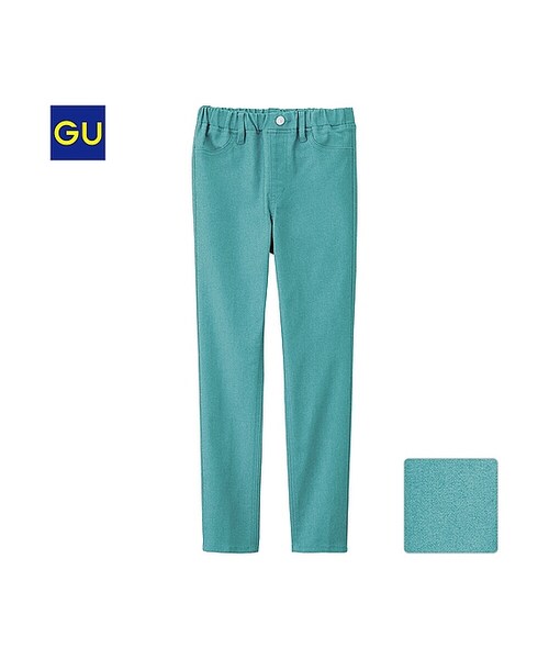 GU（ジーユー）の「（GU）ＧＩＲＬＳカラーレギンスパンツ（KIDS ⁄ GIRLSボトムス・キッズ・BLACK/GREEN/PINK・140/120/130/110/150）」の2枚目の写真