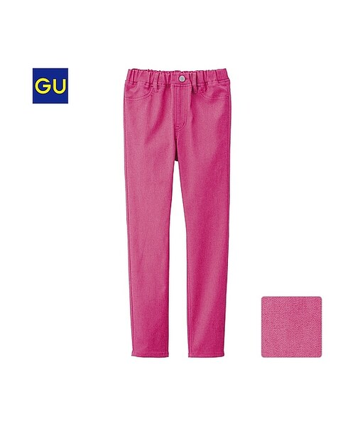 GU（ジーユー）の「（GU）ＧＩＲＬＳカラーレギンスパンツ（KIDS ⁄ GIRLSボトムス・キッズ・BLACK/GREEN/PINK・140/120/130/110/150）」の3枚目の写真