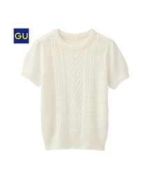 GU | （GU）ケーブルセーター（半袖）(トップス)