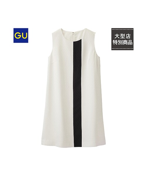 GU(ジーユー)の「(GU)バイカラーラインワンピース(ノースリーブ)(WOMEN ⁄ ワンピース・レディース・NAVY/WHITE・S/L/M)」の2枚目の写真