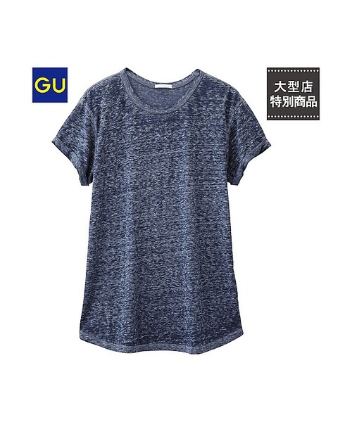 GU（ジーユー）の「（GU）クルーネックＴ（半袖）Ｃ（WOMEN ⁄ カットソー・レディース・DARK GREEN/OFF WHITE/NAVY/DARK GRAY・S/L/M/XL）」の4枚目の写真