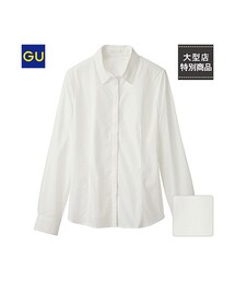 GU | （GU）ストレッチブロードシャツ（長袖）(トップス)