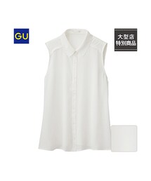 GU | （GU）ノースリーブシャツ（スカラップ）(トップス)