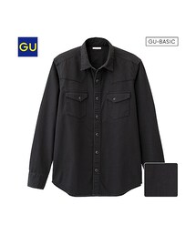 GU | （GU）デニムウェスタンシャツ（長袖）(トップス)