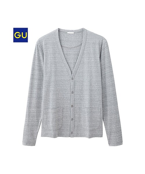 GU（ジーユー）の「（GU）Ｖネックカーディガン（長袖）（MEN ⁄ パーカ・カーディガン・メンズ・DARK GRAY/GRAY/NAVY/WINE・M/XL/L/S）」の2枚目の写真