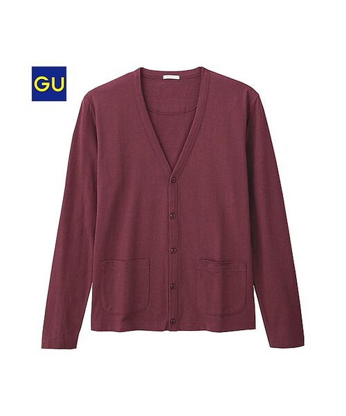 GU（ジーユー）の「（GU）Ｖネックカーディガン（長袖）（MEN ⁄ パーカ・カーディガン・メンズ・DARK GRAY/GRAY/NAVY/WINE・M/XL/L/S）」の4枚目の写真