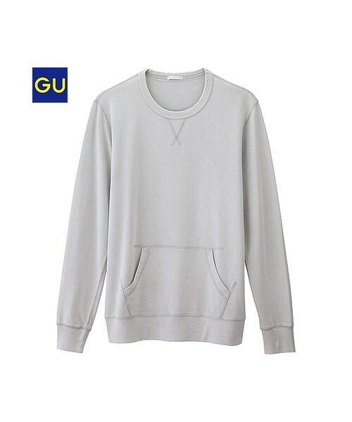 GU（ジーユー）の「（GU）ウォッシュドスウェットシャツ（長袖）（MEN ⁄ スウェット・フリース・メンズ・BLUE/NAVY/LIGHT GRAY・M/XL/S/L）」の2枚目の写真
