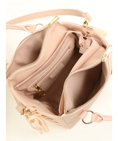 Honey Salon（ハニーサロン）の「レースアップミディ（バッグ・レディース・ピンク/アイボリー/ブラック・Free）」の8枚目の写真