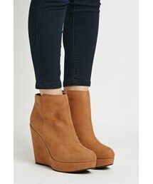 FOREVER 21 | FOREVER 21 Faux Suede Wedge Booties(ブーツ)