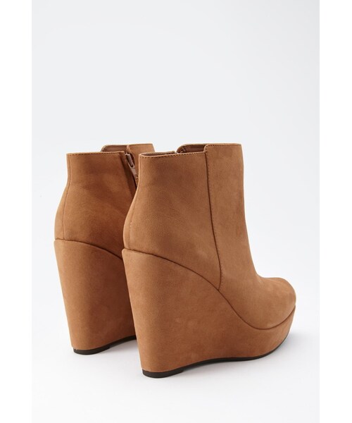 FOREVER 21(フォーエバー トゥエンティーワン)の「FOREVER 21 Faux Suede Wedge Booties(ブーツ・レディース・Black/Brown・5.5/6/6.5/7/7.5/8/8.5/9/10)」の7枚目の写真