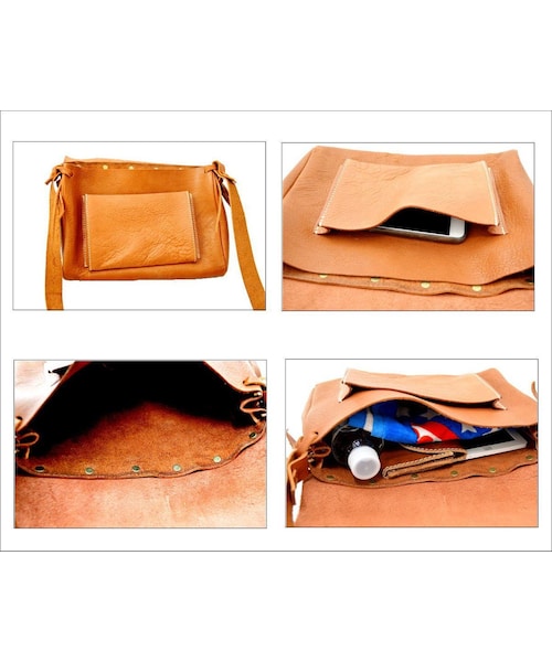 Handmade（ハンドメイド）の「voodoocats レザーショルダーバッグ