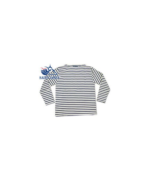 SAINT JAMES(セントジェームス)の「SAINT JAMES GUILDO OUESSANT ボーダーバスクシャツ カラー:ECRU/MARINE(Tシャツ/カットソー・レディース・その他)」の1枚目の写真