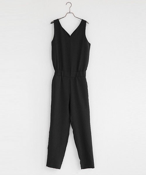 DHOLIC（ディーホリック）の「ソフトカラーVネックジャンプスーツ（つなぎ/オールインワン・レディース・ミントグレー/ピンク/ブラック・FREE）」の2枚目の写真