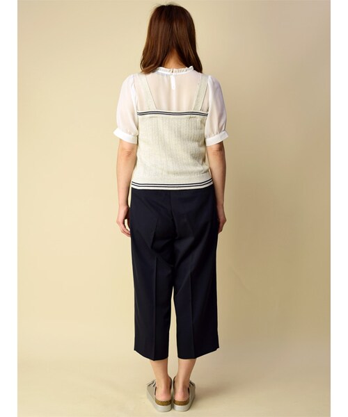 w closet(ダブルクローゼット)の「ツイル7分丈ワイドパンツ(パンツ・レディース・グレー/ネイビー・FREE)」の5枚目の写真