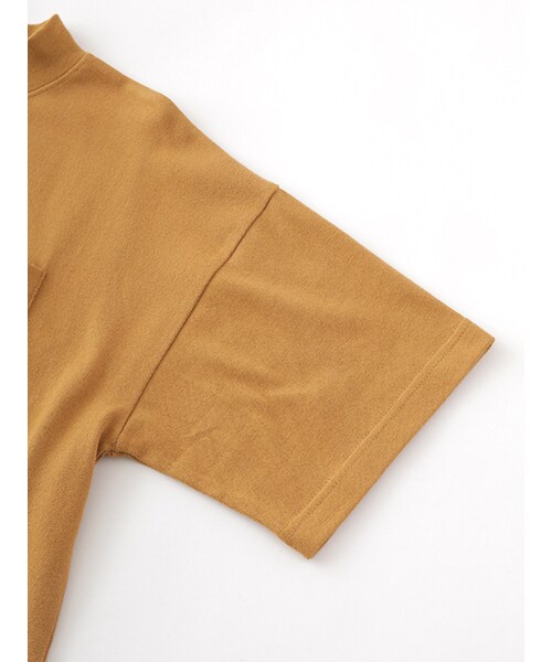 w closet(ダブルクローゼット)の「ハイネックポケ付きTシャツ(トップス・レディース・オフホワイト/グレー/キャメル/ブラック・FREE)」の9枚目の写真