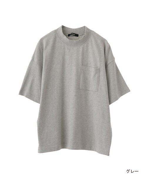 w closet(ダブルクローゼット)の「ハイネックポケ付きTシャツ(トップス・レディース・オフホワイト/グレー/キャメル/ブラック・FREE)」の3枚目の写真