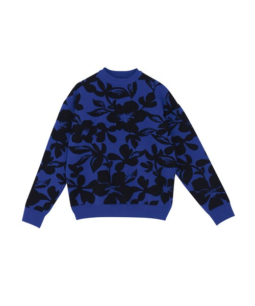 EMODA(エモダ)の「SHADOW FLOWER ニット(トップス・レディース・ホワイト/ブルー/ベージュ・F)」の3枚目の写真