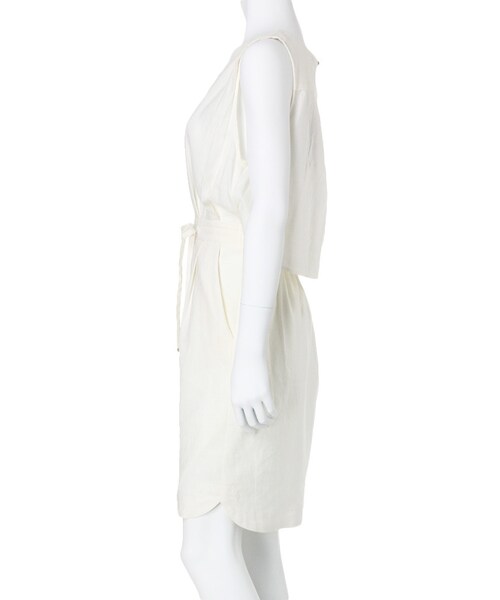 MERCURYDUO（マーキュリーデュオ）の「【LUX】 リネンレイヤードドロストワンピース（ワンピース/ドレス・レディース・オフホワイト/ブラック/ネイビー/ラベンダー・F）」の6枚目の写真