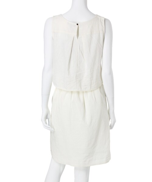 MERCURYDUO（マーキュリーデュオ）の「【LUX】 リネンレイヤードドロストワンピース（ワンピース/ドレス・レディース・オフホワイト/ブラック/ネイビー/ラベンダー・F）」の7枚目の写真