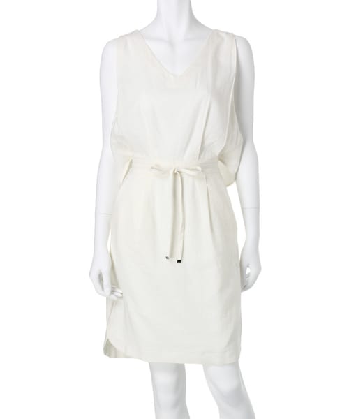 MERCURYDUO（マーキュリーデュオ）の「【LUX】 リネンレイヤードドロストワンピース（ワンピース/ドレス・レディース・オフホワイト/ブラック/ネイビー/ラベンダー・F）」の5枚目の写真