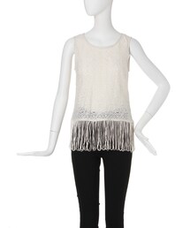 MURUA | 【FEMININE】フリンジイレヘムトップス(トップス)