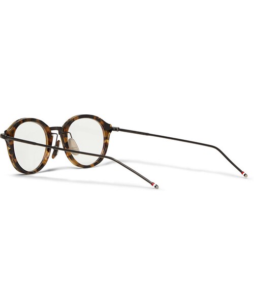 THOM BROWNE（トムブラウン）の「Thom Browne Tortoiseshell Round-Frame Optical Glasses（メガネ・メンズ・Brown・One Size）」の2枚目の写真