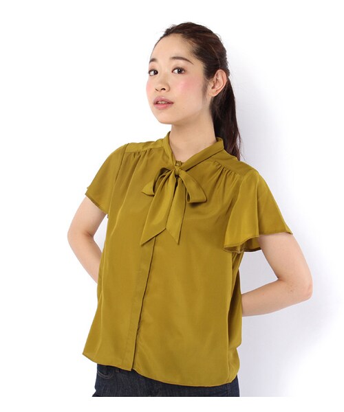 laboratory work（ラボラトリーワーク）の「リボンフレアスリーブブラウス（トップス・レディース・アイボリー/ベージュ/ダークイエロー・M）」の3枚目の写真