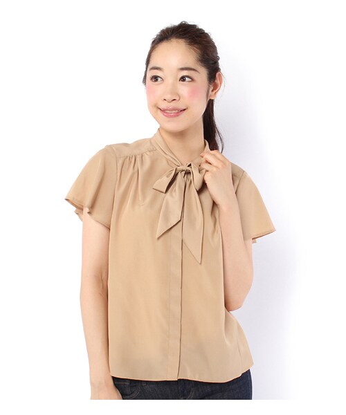 laboratory work（ラボラトリーワーク）の「リボンフレアスリーブブラウス（トップス・レディース・アイボリー/ベージュ/ダークイエロー・M）」の2枚目の写真