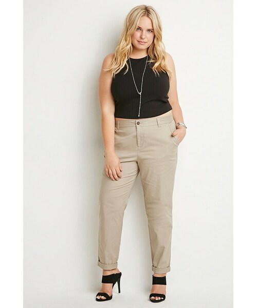 FOREVER 21（フォーエバー トゥエンティーワン）の「FOREVER 21+ Classic Chino Pants（その他パンツ・レディース・Beige/Green・X-Large/1X/2X/3X）」の10枚目の写真