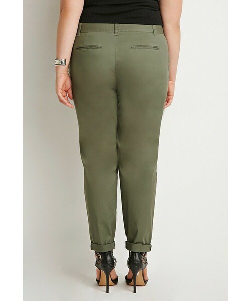 FOREVER 21（フォーエバー トゥエンティーワン）の「FOREVER 21+ Classic Chino Pants（その他パンツ・レディース・Beige/Green・X-Large/1X/2X/3X）」の8枚目の写真