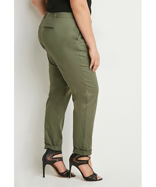 FOREVER 21（フォーエバー トゥエンティーワン）の「FOREVER 21+ Classic Chino Pants（その他パンツ・レディース・Beige/Green・X-Large/1X/2X/3X）」の6枚目の写真
