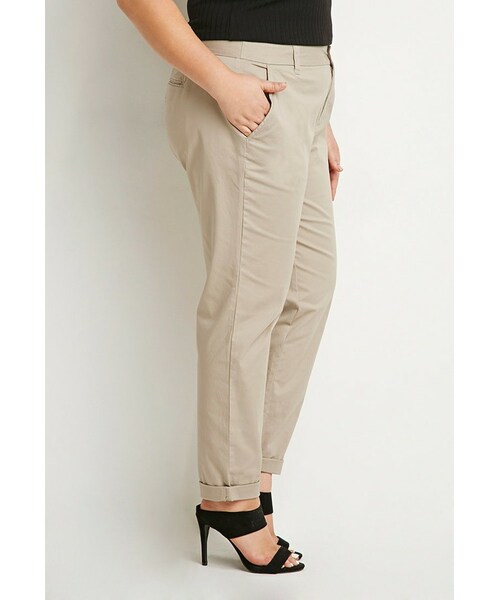 FOREVER 21（フォーエバー トゥエンティーワン）の「FOREVER 21+ Classic Chino Pants（その他パンツ・レディース・Beige/Green・X-Large/1X/2X/3X）」の4枚目の写真
