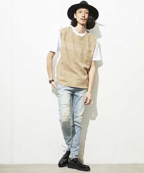 DIET BUTCHER(ダイエットブッチャー)の「DIET BUTCHER SLIM SKIN ダメージストレッチデニム(デニムパンツ・メンズ・ブラック/ダークブルー・1/2/3)」の4枚目の写真