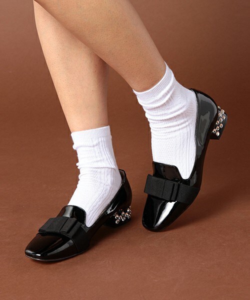 Soareak（ソアリーク）の「ﾋﾞｼﾞｭｰﾋｰﾙﾛｰﾌｧｰ（その他シューズ・レディース・ホワイト/ブラック・36/37/38）」の2枚目の写真