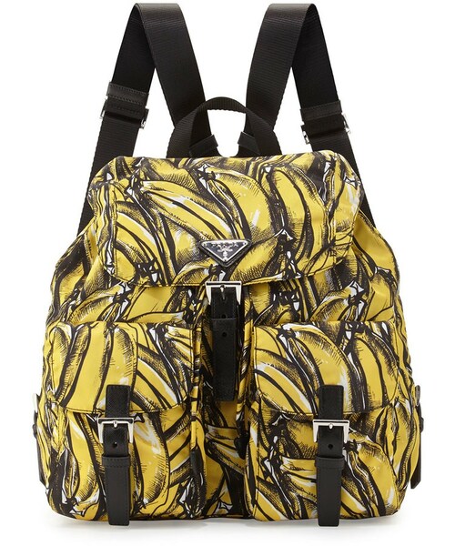 PRADA（プラダ）の「Prada Tessuto Stampato Banana-Print Backpack
