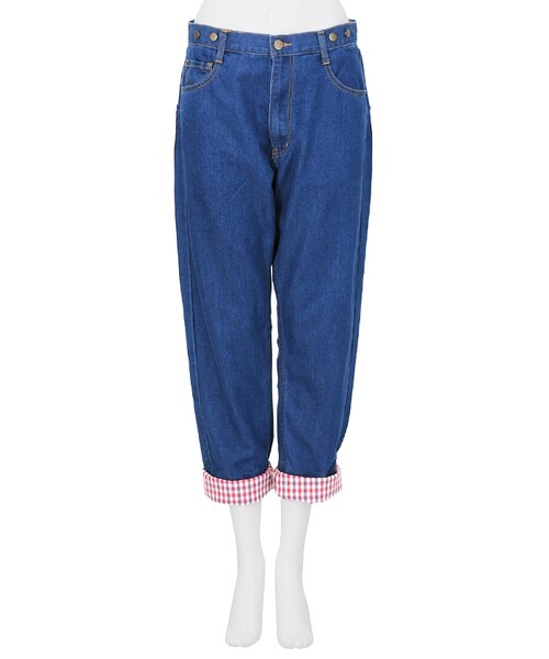 Ne-net（ネネット）の「チェックデニム / パンツ（パンツ・レディース・blue/navy・01/02）」の4枚目の写真