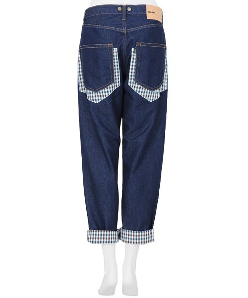 Ne-net（ネネット）の「チェックデニム / パンツ（パンツ・レディース・blue/navy・01/02）」の5枚目の写真