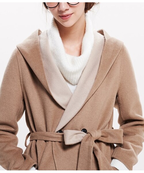 ROPE' PICNIC(ロペピクニック)の「ダブルフェイスフードガウンコート(ジャケット/アウター・レディース・グレー/キャメル・38)」の6枚目の写真